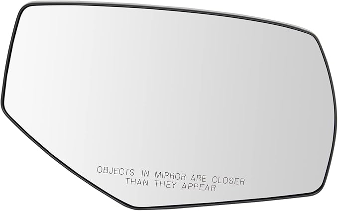 TRQ Exterior Side View Mirror Glass Assembly Heated Spotter RH Passenger Side for Chevrolet Silverado 1500 GMC Sierra 1500