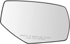 TRQ Exterior Side View Mirror Glass Assembly Heated Spotter RH Passenger Side for Chevrolet Silverado 1500 GMC Sierra 1500