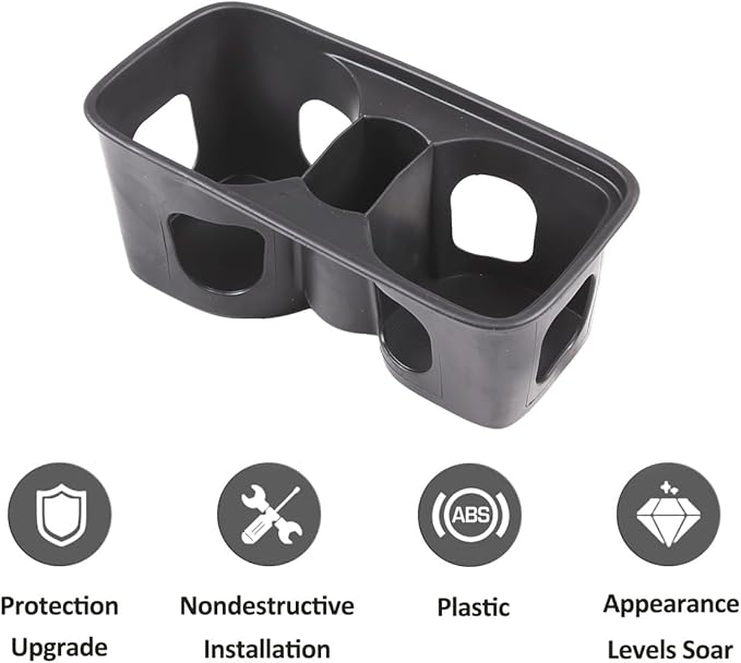 Black Center Console Cup Holder Compatible with Land Rover Defender 90 110 130 2020-2024 Car Cup Holder Expander Storage Box，
