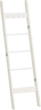 Hzuaneri Blanket Ladder Shelf for Living Room, Decorative Quilt Rack with 4 Removable Hooks, 5-Tier Farmhouse Ladder Holder O