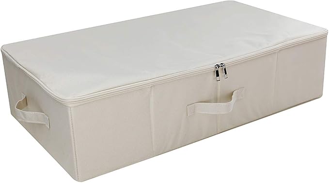 iwill CREATE PRO Folding Under Bed Shoes Storage Organiser Bins with Lid, Underbed Clothes Organizer Basket, Garment Storage 