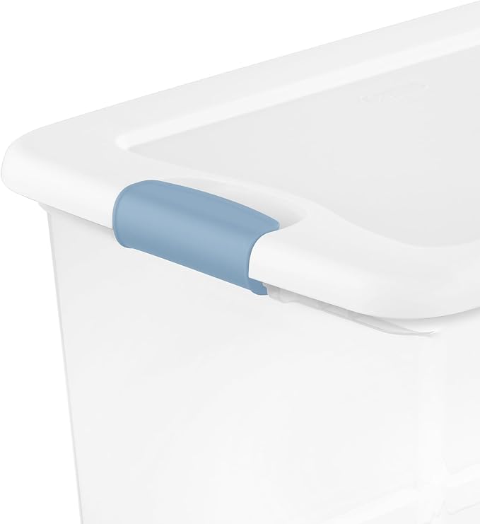 Sterilite 20-Pack Latching Box, Under Bed Storage Bins with Lids, Clear Plastic, 106 Quart - Heavy-Duty Organizing Containers