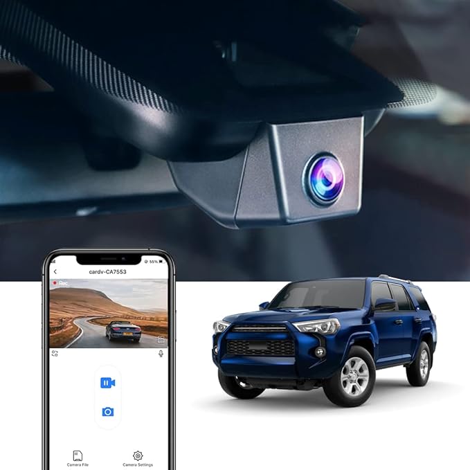 Fitcamx 4K Dash Cam Suitable for Toyota 4Runner 2020-2024 TRD Sport Limited Pro Off-Road Venture SR5 Premium, OEM Look, 2160P