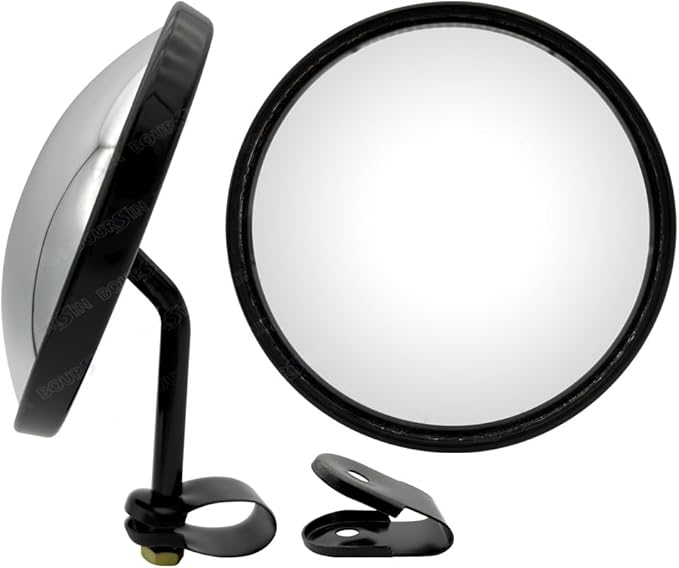 5.7 Inch Convex Round Mirror Blind Spot For Isuzu Mitsubishi Fuso Truck Bus Atv Utv Tractor Room Scooter etc. Adjustable Bracket