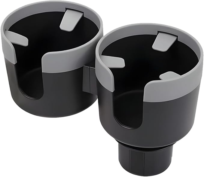 Car Double Cup Holder Expander, 2 in 1 Multifunctional Vehicle Cup Holder Adapter with Adjustable Base, Auto Drink Bottles Ex
