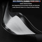 Customized Steering Wheel Cover Compatible with Mercedes-Benz, Nappa Leather & Carbon Fiber Design Car Steering Wheel Cover, with Coasters and 3-in-1 USB Fast Charging Cable (Black)