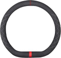 Suede Car Steering Wheel Cover,Soft Suede Touch Leather Sport Non-Slip Automotive Interior Accessories 15 inch Universal Design for Man and Ladies D-Shape