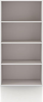 Homes: Inside + Out Apexa 4-Tier Cube Storage Organizer Shelves, Stackable Wood Bookcase Fits Cubby Bins for Organization, Do