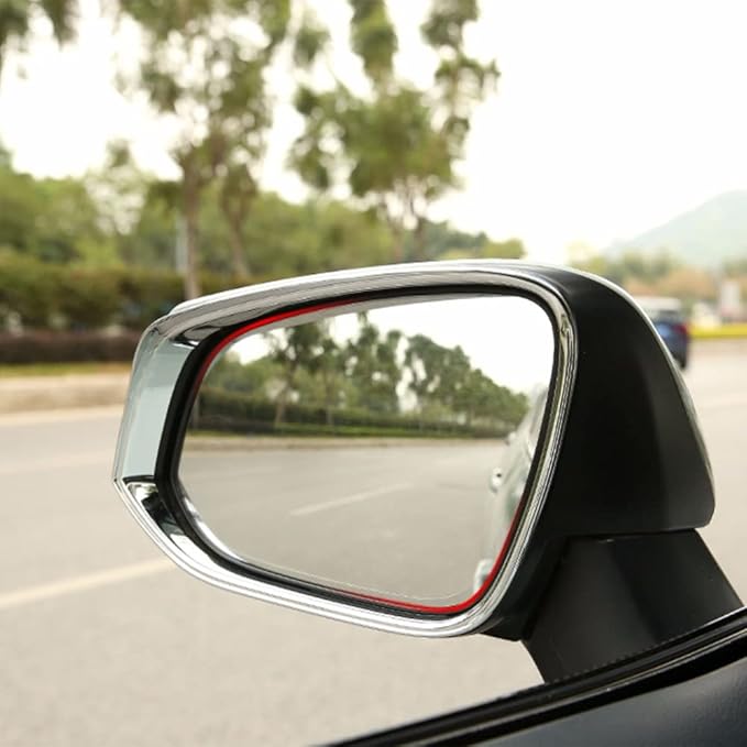 ERIDANUS Auto Accessories Fit for RAV4 2024 2023 2022 2021 2020 2019 Side Rearview Mirror Rain Eyebrow Cover Trim (Chrome Silver) ABS 2 PCS
