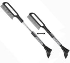 34.5" Snow Brush & Ice Scrapers for Car Windshield with Foam Grip for Cars Extendable, SUV, Trucks - Detachable Сar Scraper - No Scratch - Heavy Duty Handle, Snow Broom, Remover, Easy Scraper, Gray