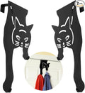Evelots Cat Over The Door Hooks for Hanging-Set of 2 Black-Over The Door Organizer-Strong Metal Hooks