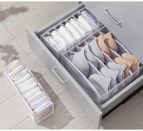Underwear Organizer, 3 Set Foldable Bra Underwear Organizer Drawer Divider Storage Organizer for Underwear, Socks, Ties, Bras