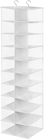 coastal rose Hanging Shoe Organizer for Closet, 20 Sections Hanging Closet Organizers and Storage Shelves, Space Saving Shoe 