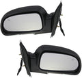 TRQ 2 Piece Driver and Passenger Side Set View Mirror Electric Adjustment Heated No Memory Clear Signal Lens Black Compatible
