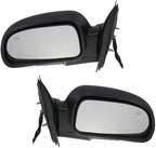 TRQ 2 Piece Driver and Passenger Side Set View Mirror Electric Adjustment Heated No Memory Clear Signal Lens Black Compatible