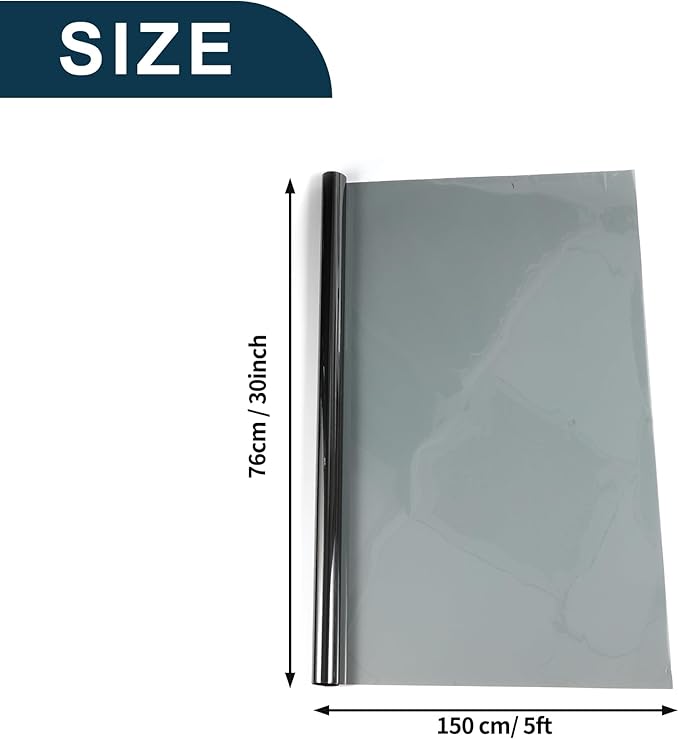 Motoforti Nano Ceramic Car Window Tint Film VLT 47% IRR 55% UVR 80% Black 5ft x 30inch Privacy Film 2mil PET 1 Pc