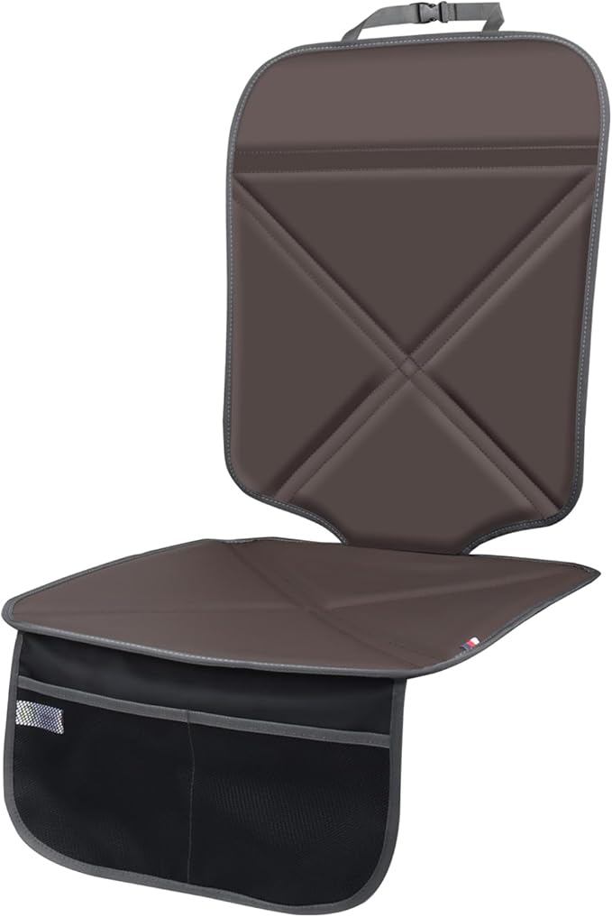 Car Seat Protector Leather Waterproof Child Safety Seat Protector Cover with Thick Pad and 2 Large Pockets Durable Kick Mat f