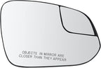 TRQ Passenger Side Mirror Glass Convex with Backing Plate For Factory Equipped Mirrors Compatible with 16-18 Toyota RAV4 Japa