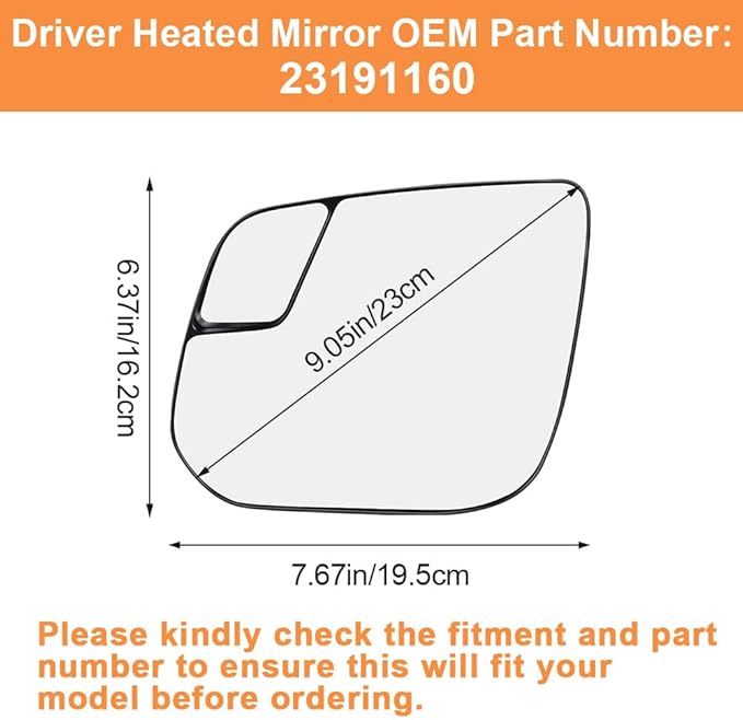 Senzeal Driver Side Heated Mirror with Blind Spot Mirror for Chevrolet Chevy Colorado GMC Canyon 2015-2022 Rearview Mirrors Glass Replaces 23191160 (Left Side)