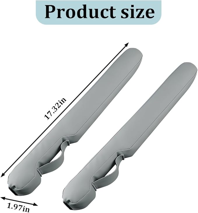 Car Seat Gap Filler, 2PCS Between Vehicle Seats Console Organizer Stop Things from Dropping, Automotive Interior Chair Gap Coverage Fill, Universal for SUV Automobile Truck (Cyan Grey)