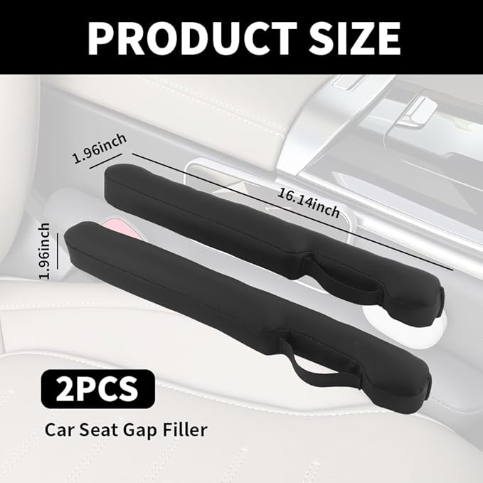 2PCS Car Seat Gap Filler with Retaining Ring Design,Soft Car Gap Fillers Between Seats Avoids Items Falling Out of Gaps,Upgraded Cars Gaps Seat Filler Hard to Shift