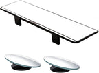 Kitbest Rear View Mirror, Interior Clip On Panoramic Rearview Mirror to Reduce Blind Spot Effectively – Universal Wide Angle Car Mirror – Flat – For Cars, SUV, Trucks (Bonus 2 PCS Blind Spot Mirrors)