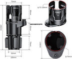 Upgrade Dual Cup Holder Expander, 2 in 1 Multifunction Cup Holder for Car with Lock, 360° Rotating Car Cup Drink Holder with 