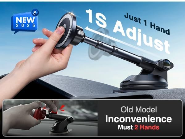 【Military-Grade】VANMASS for MagSafe Car Mount【Upgraded Strongest Magnetic&Suction】Phone Holder Cell Stand for Dashboard Windshield Vent, Tesla Truck Cradle for iPhone 17 Pro Max 16 15 14 13 12 Android