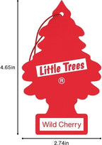 LITTLE TREES Car Air Freshener | Hanging Paper Tree for Home or Car | Wild Cherry | 24 Pack