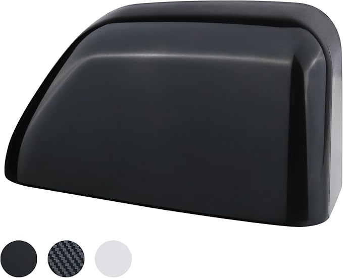 Black Paintable Tow Mirror Cover Cap | For 2017-2024 F250 F350 F450 F550 Super Duty Side by Side Accessories | RH Right Passenger Side Exterior Plastic Rearview Top Half Door Mirror