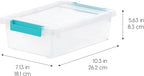 IRIS USA 2 Qt. Craft Storage Bins with Lids, 6-Pack, |Made in USA|, Clip Box, Small Plastic Sensory Bin Tote Organizer Contai