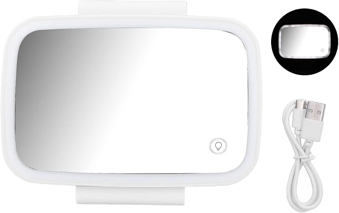 LED Sun Visor Mirror,Car Sun Visor Vanity Mirror,Built in Surround LED Lights with Touch Screen, with Retractable Back Clip for Universal Sun Visor