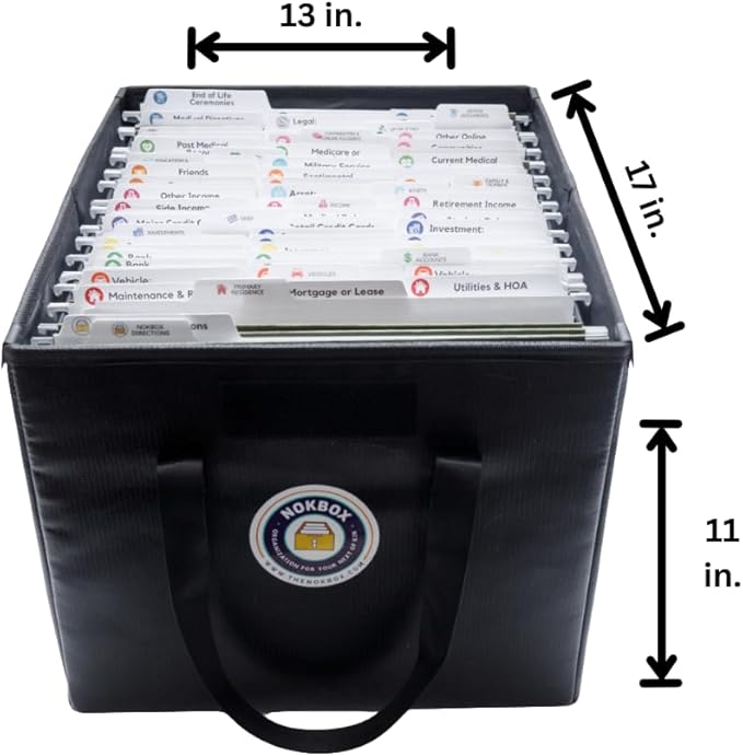 Nokbox Fireproof Kit - Complete Organizational System for Estate Planning, Emergency Preparation, and Personal Organization I
