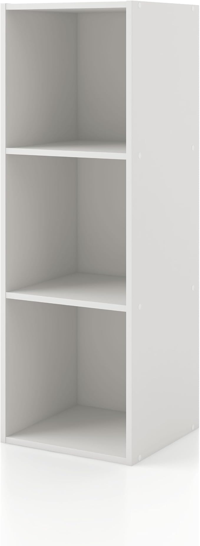 Homes: Inside + Out Apexa 3-Cube Storage Organizer Shelves, Stackable Wood Bookcase Fits Cubby Bins for Organization, Dorm Te