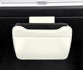 Car Leather Trash Can for Glove Box, Hanging Garbage Bin，Waterproof Foldable Stroage Organizer for Car, Multipurpose Interior Accessories for SUV Truck RV Camping (White Glove Box)