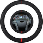 Suede Steering Wheel Cover,Compatible with Infiniti 2013 QX20 Leather Sport Non-Slip Wheel Cover Car Interior Accessories 15 inch for Man and Women