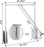 Nisorpa Pull Down Closet Rod, Adjustable 35-48 Inch Aluminium Wardrobe Lift Rail Organizer Buffer Return Closet Rod Pull Down