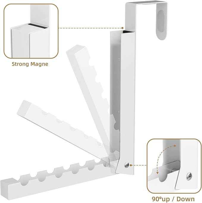 BAKON Over The Door Hanger Folding Clothes Drying Rack, Folding Hanging Coat Rack for Indoor Laundry Room Compact Small Space