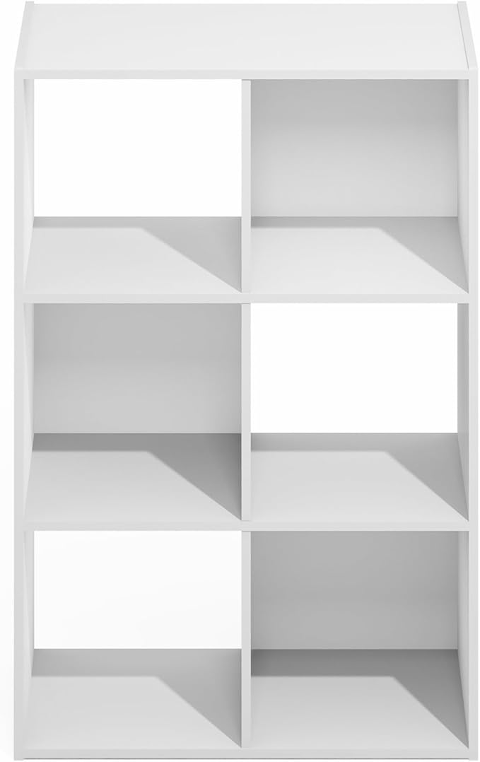 Furinno PELLI Book Shelf, 3x2 Bookshelf, Cube Storage Organizer Cabinet, 11.6 x 24.2 x 35.9, for Living Room, Bedroom, Home O