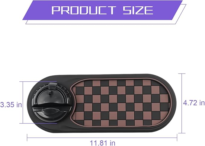 Multifunctional Car Anti-Slip Pad, 3 in 1 Rotatable Non-Slip Vehicle Dashboard Mat with Phone Holder & Temporary Parking Numb