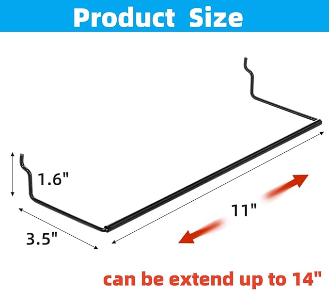 10 Pack Paper Towel Holder for Pegboard, Fits Any Standard Pegboard Extendable Heavy Duty Pegboards Hooks for Workshop, Garag
