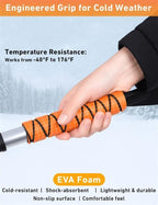 EcoNour 27" Aluminum Ice Scrapers for Car Windshield | Car Snow Scraper Window and Snow Brush with Ergonomic Foam Grip Winter Accessories (Orange)