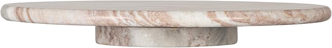 Creative Co-Op Round Marble Lazy Susan, Forest Brown