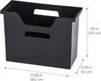 IRIS USA Medium Portable Desktop File Box with Open Lid, 6 Pack, Side Handles, Tabs & Inserts, Hanging File Folders, Letter-S