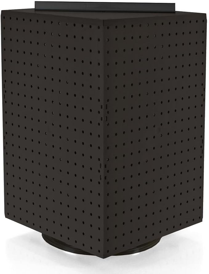 Azar Displays 701414-BLK Rotating Stand, Peg Display Carousel, Four Sided Rack for Jewelry, Accessories, or Crafts, Revolving