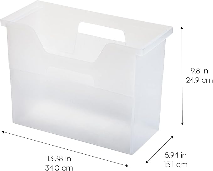 IRIS USA Medium Portable Desktop File Box with Open Lid, 6 Pack, Side Handles, Hanging File Folders, Tabs & Inserts, Letter S