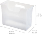 IRIS USA Medium Portable Desktop File Box with Open Lid, 6 Pack, Side Handles, Hanging File Folders, Tabs & Inserts, Letter S