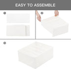 Qozary Jeans Pants Organizer for Closet, 4 Pack Drawer Organizers for Clothing, 5 Grids Wardrobe Clothes Organizer, Jean Orga