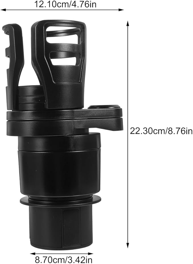 Cabilock Dual Car Cup Holder Expander, Adjustable Multifunctional Vehicle Water Bottle Holder with 360° Rotating Base, Large 