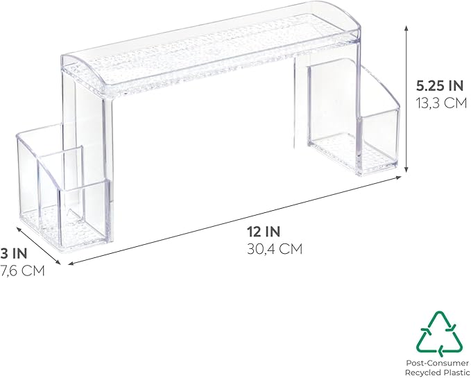 iDesign - 43130 Med+ Plastic High Rise Bathroom Medicine Cabinet Organizer, for Vanity, Prescriptions, Toothbrushes, Toothpas